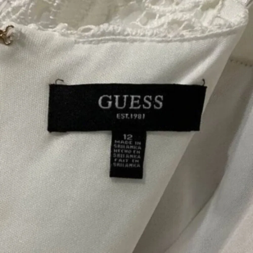 NWT Guess Lace Sweetheart Fit & Flare Dress Size 12 Crochet Mermaid Slip White - Picture 10 of 14